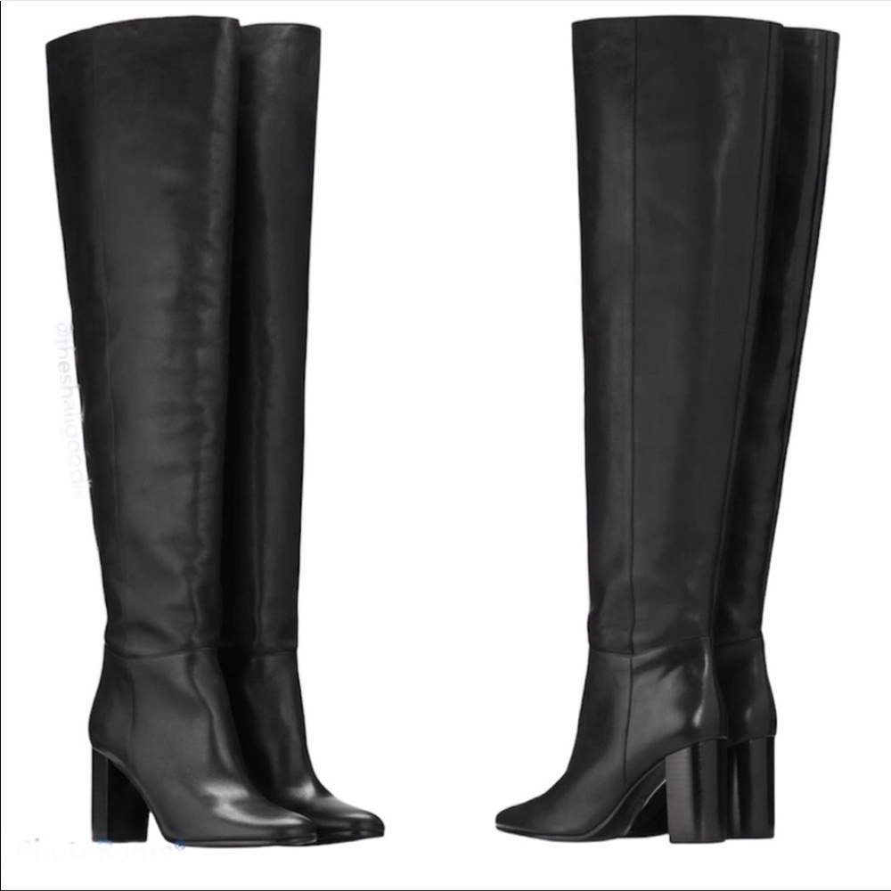Maje | Black Leather Over The Knee High Boots BLOGGERS FAVORITE | 36